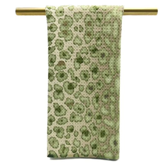 Green Leopard Tea Towel