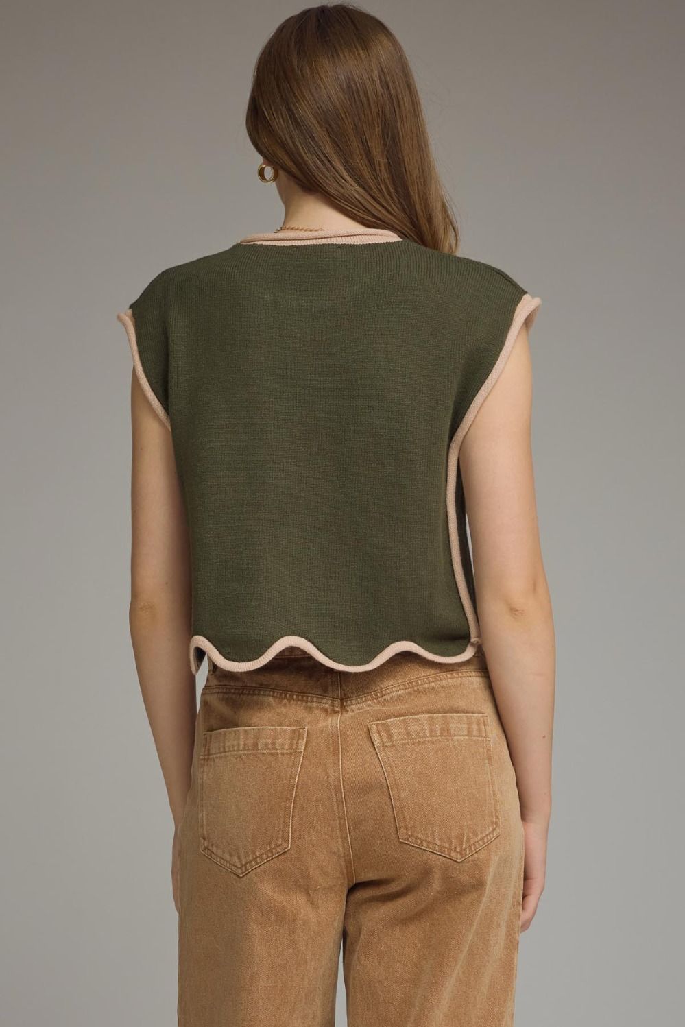 The Ally Knit Top - Army