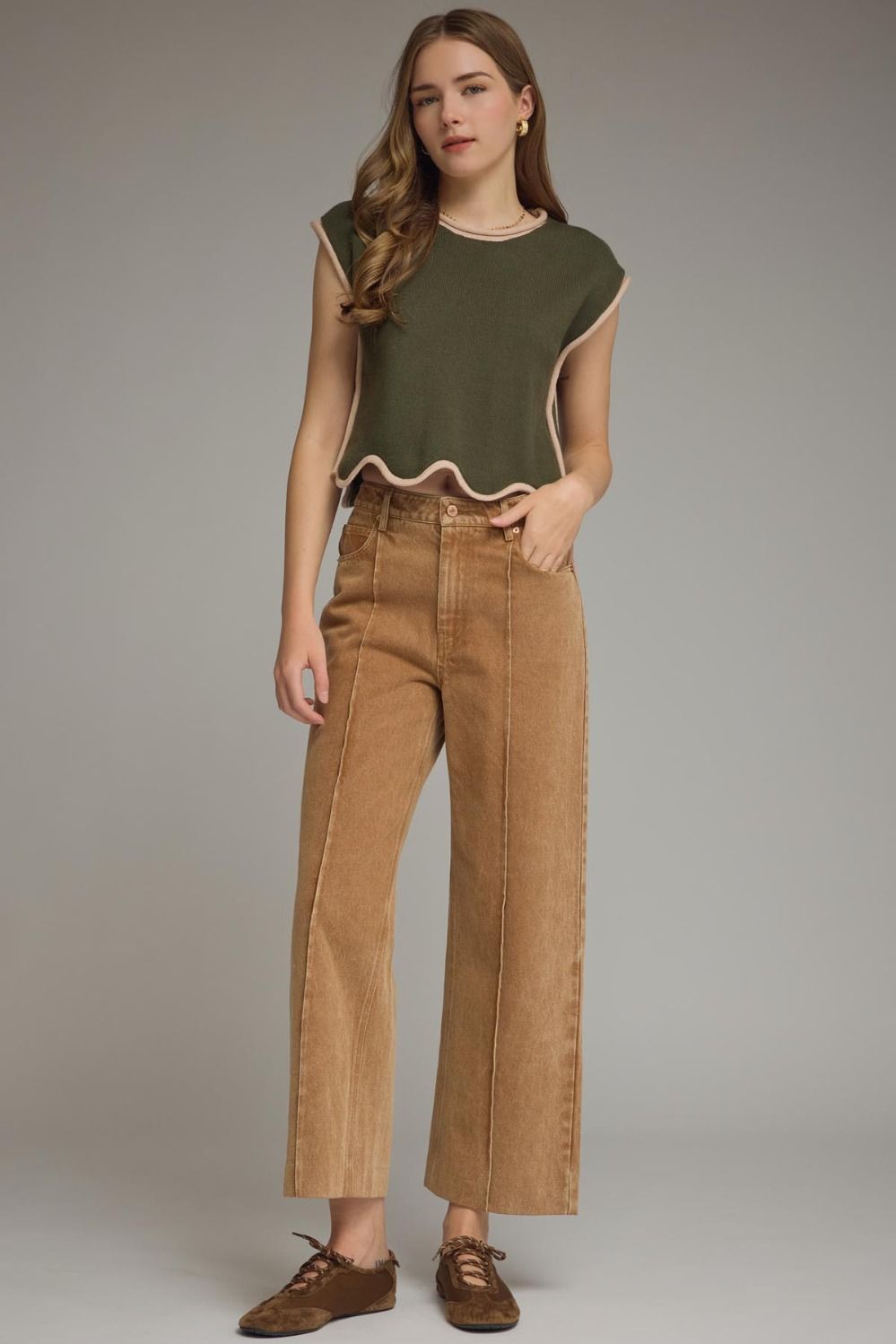 The Ally Knit Top - Army