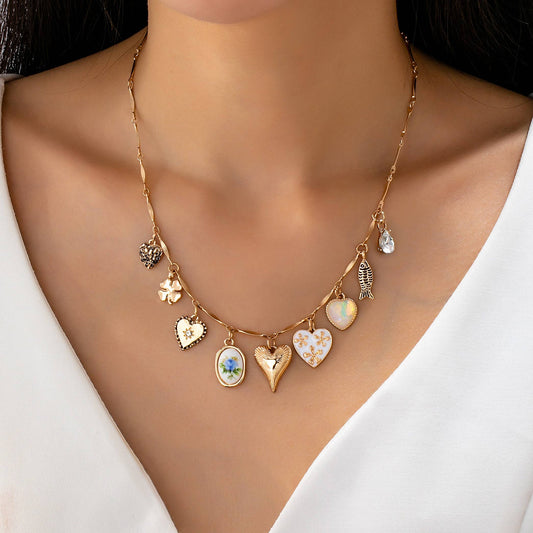 Hearts Charm Necklace