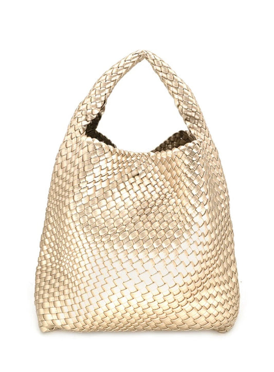 Woven Tote - Champagne - Med