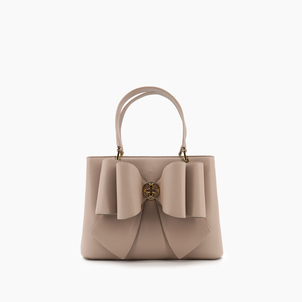 Jesse Bow Crossbody Handbag: Beige