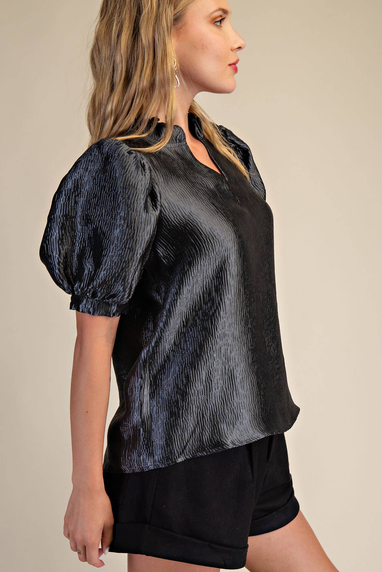 Puff Sleeve Top: Teal