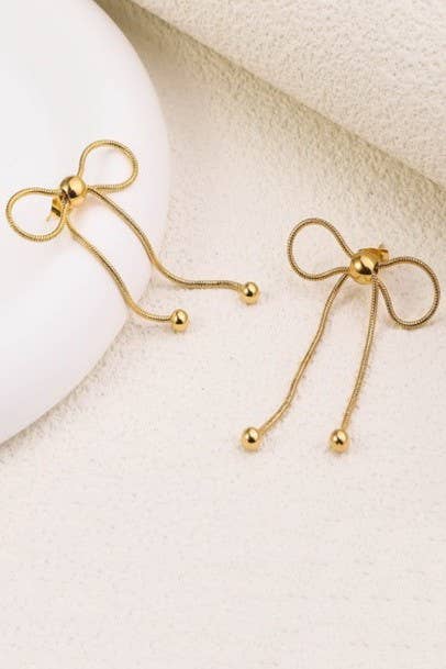 Bow Earrings - Gold