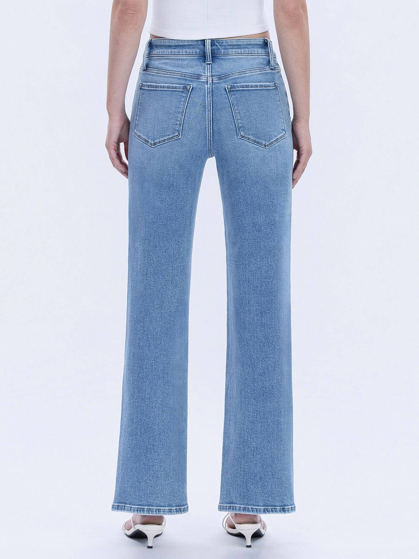 High Rise Slim Wide Jeans