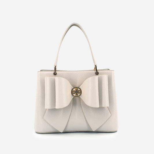 Jesse Bow Crossbody Handbag: Cream
