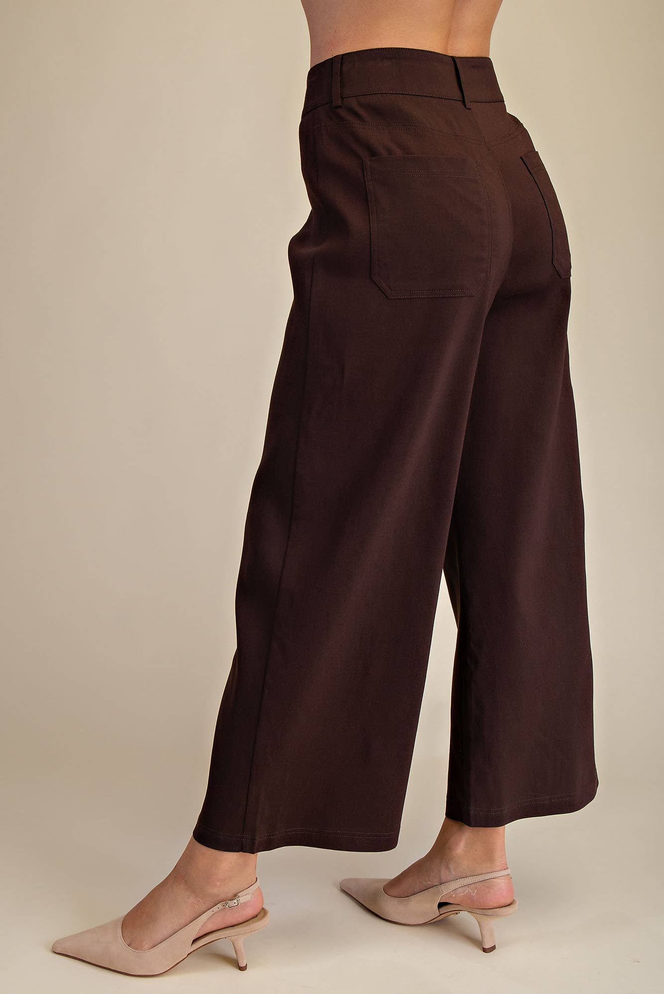 High Waist Pants: Brown