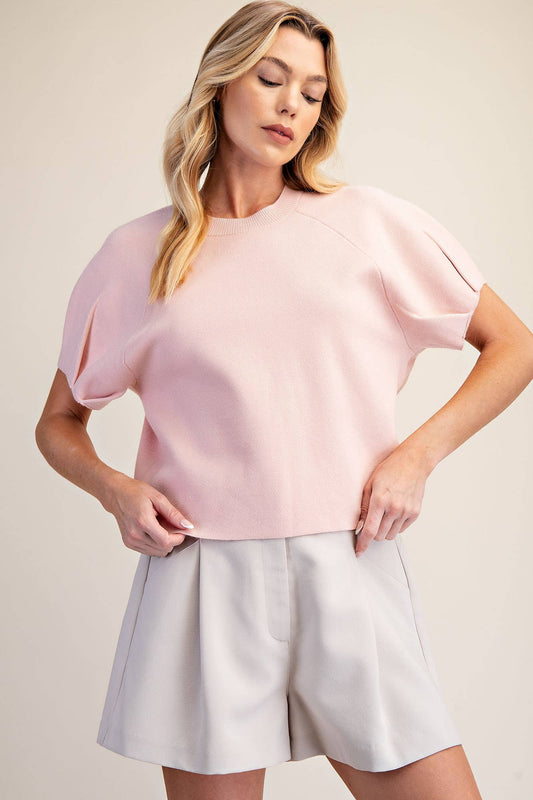Puff Sleeve Sweater - Pink