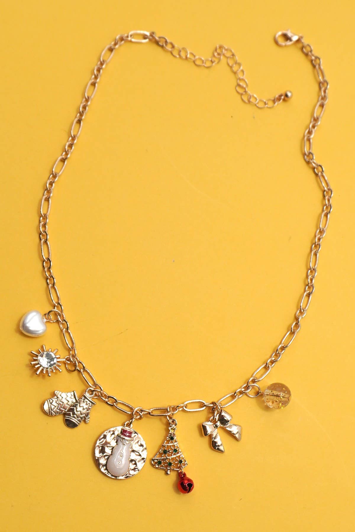 Christmas Tree Bow Charm Necklace