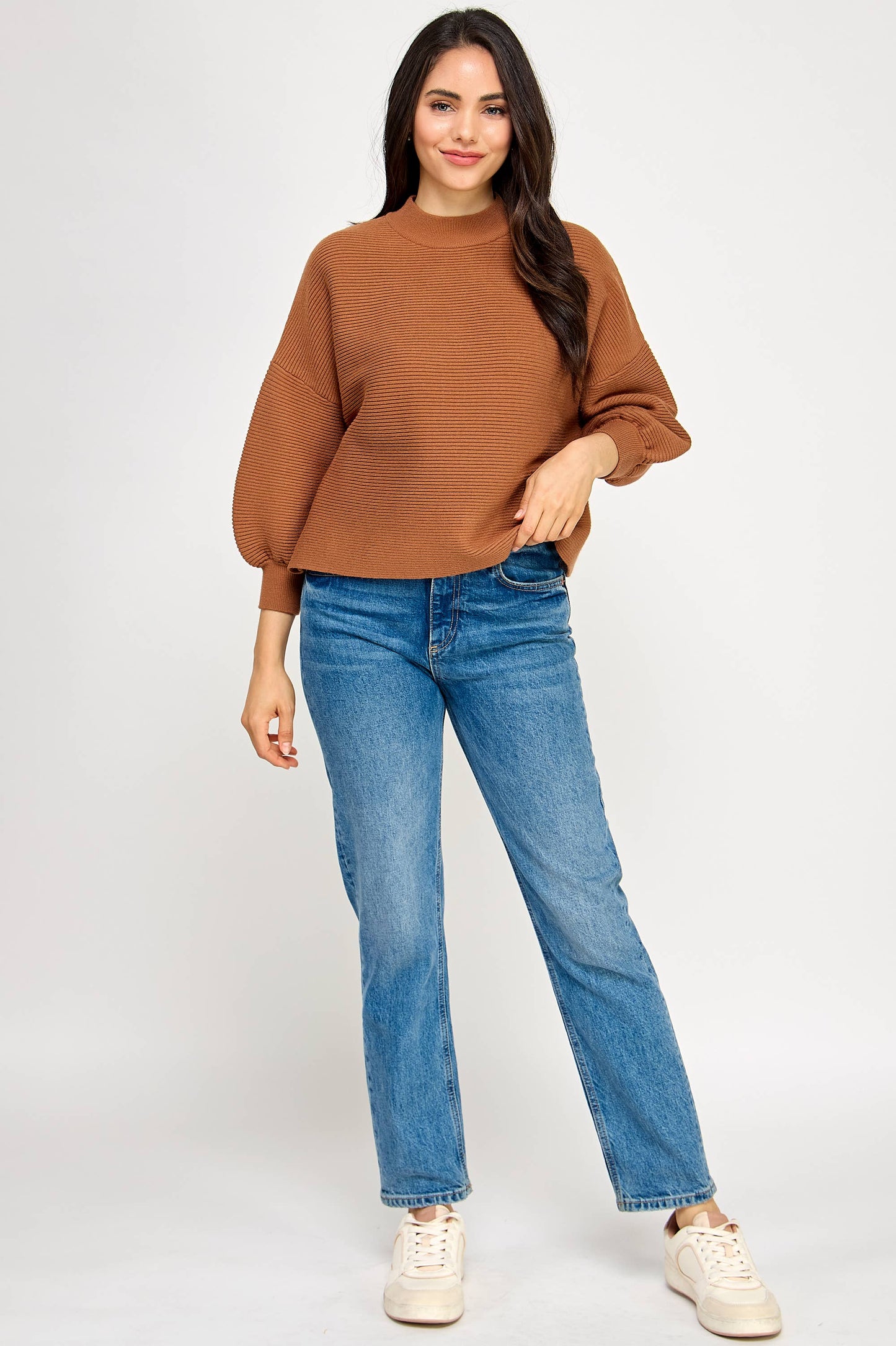 Balloon Sleeve Sweater - Cappuccino