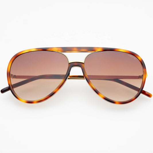 Shay Unisex Aviator Sunglasses : Tortoise / Gradient Brown