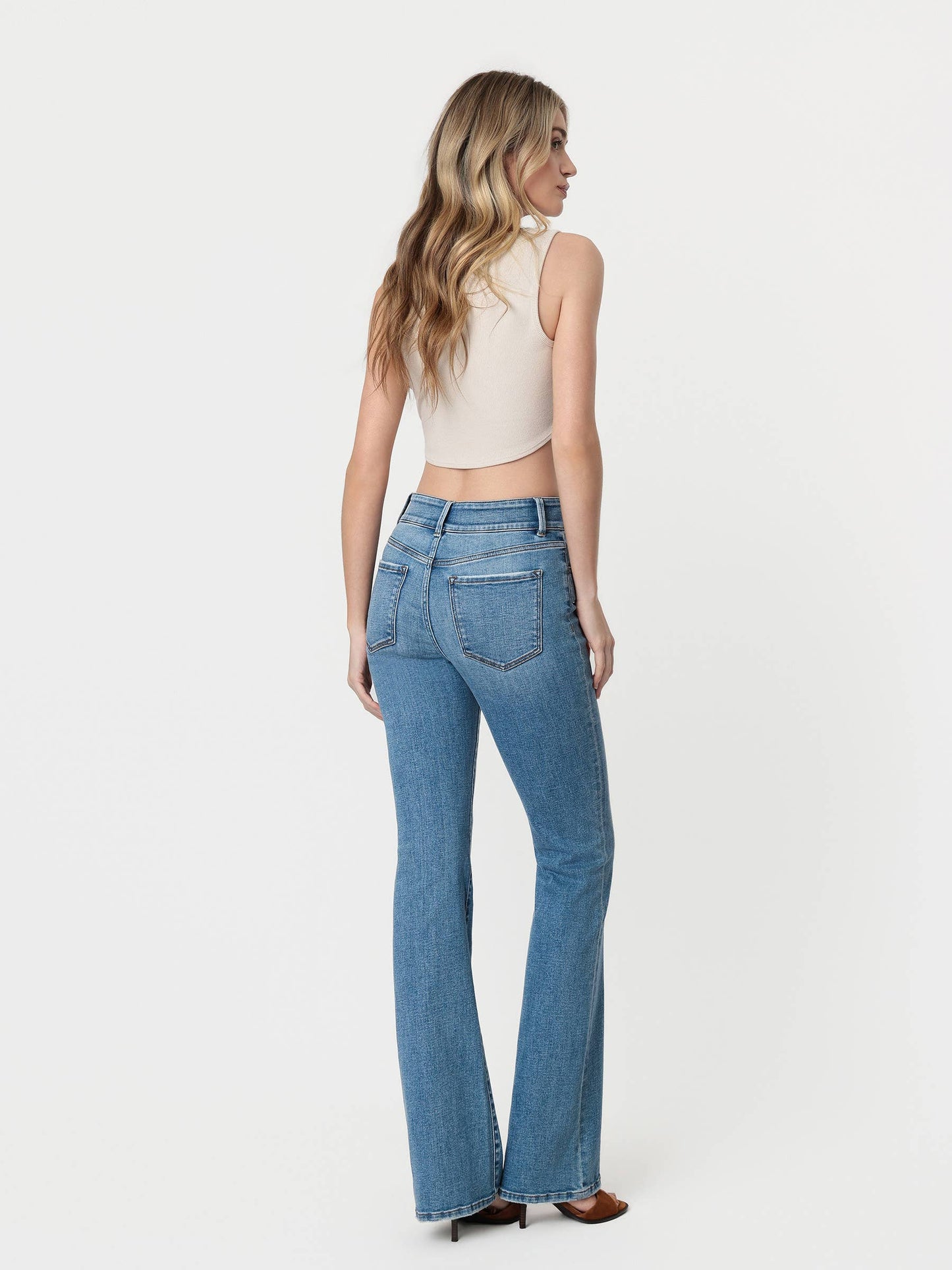 High Rise Pintuck Bootcut Jeans