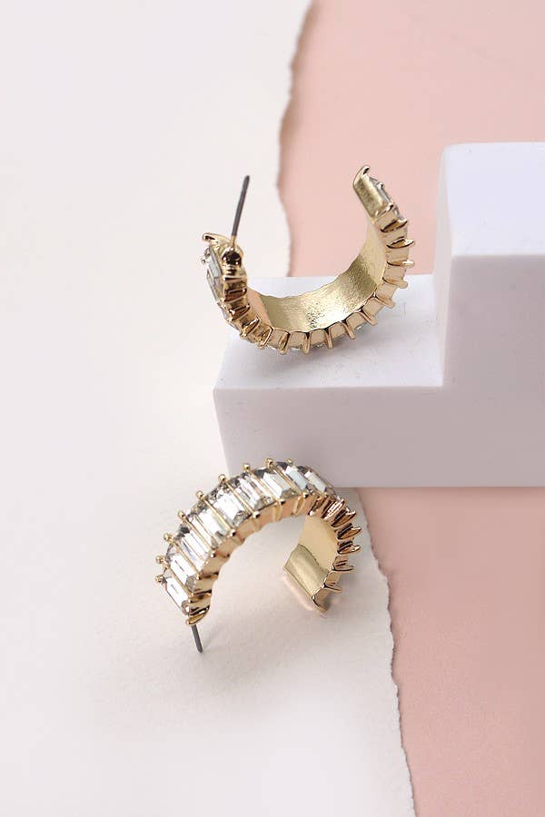 Baguette Hoop Earrings