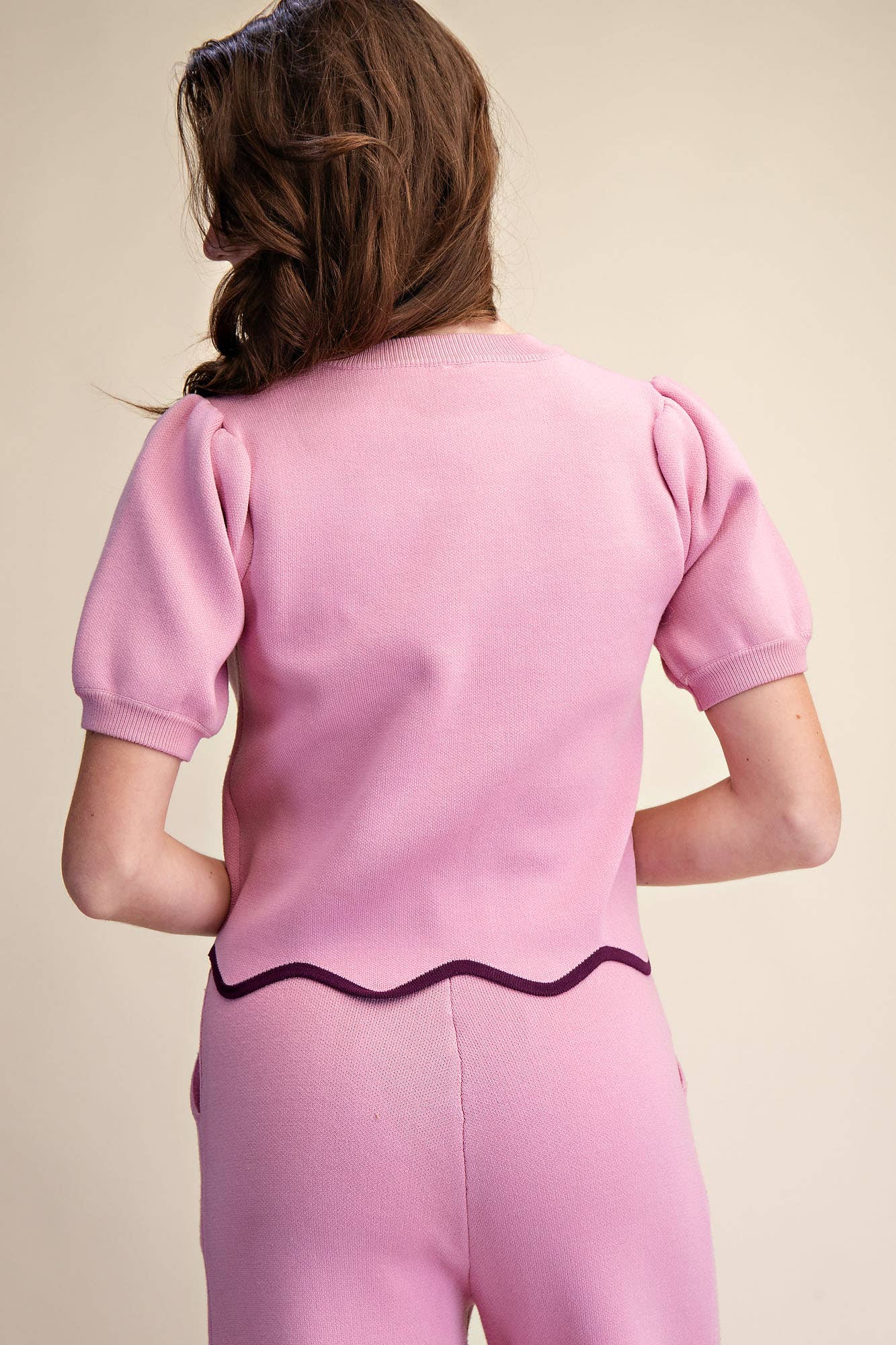 The Scallop Sweater Set - Pink