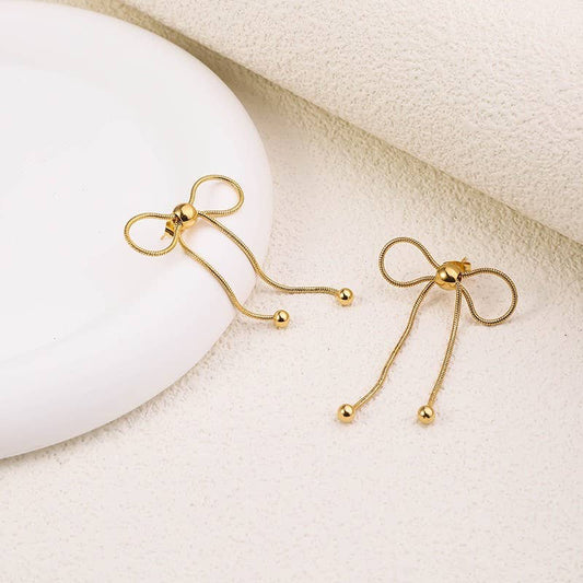 Bow Earrings - Gold