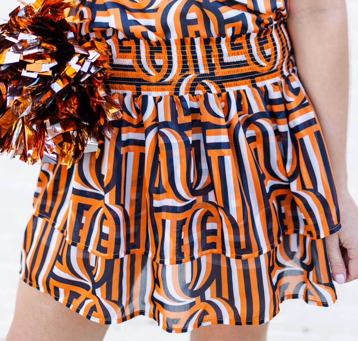 Marley Skirt - Navy/Orange