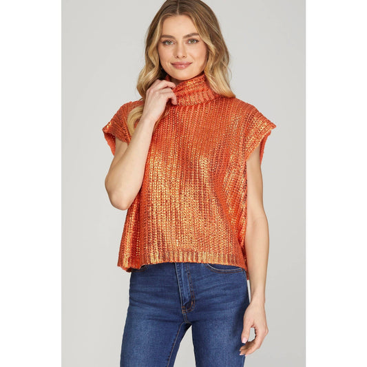 Metallic Sweater - Orange