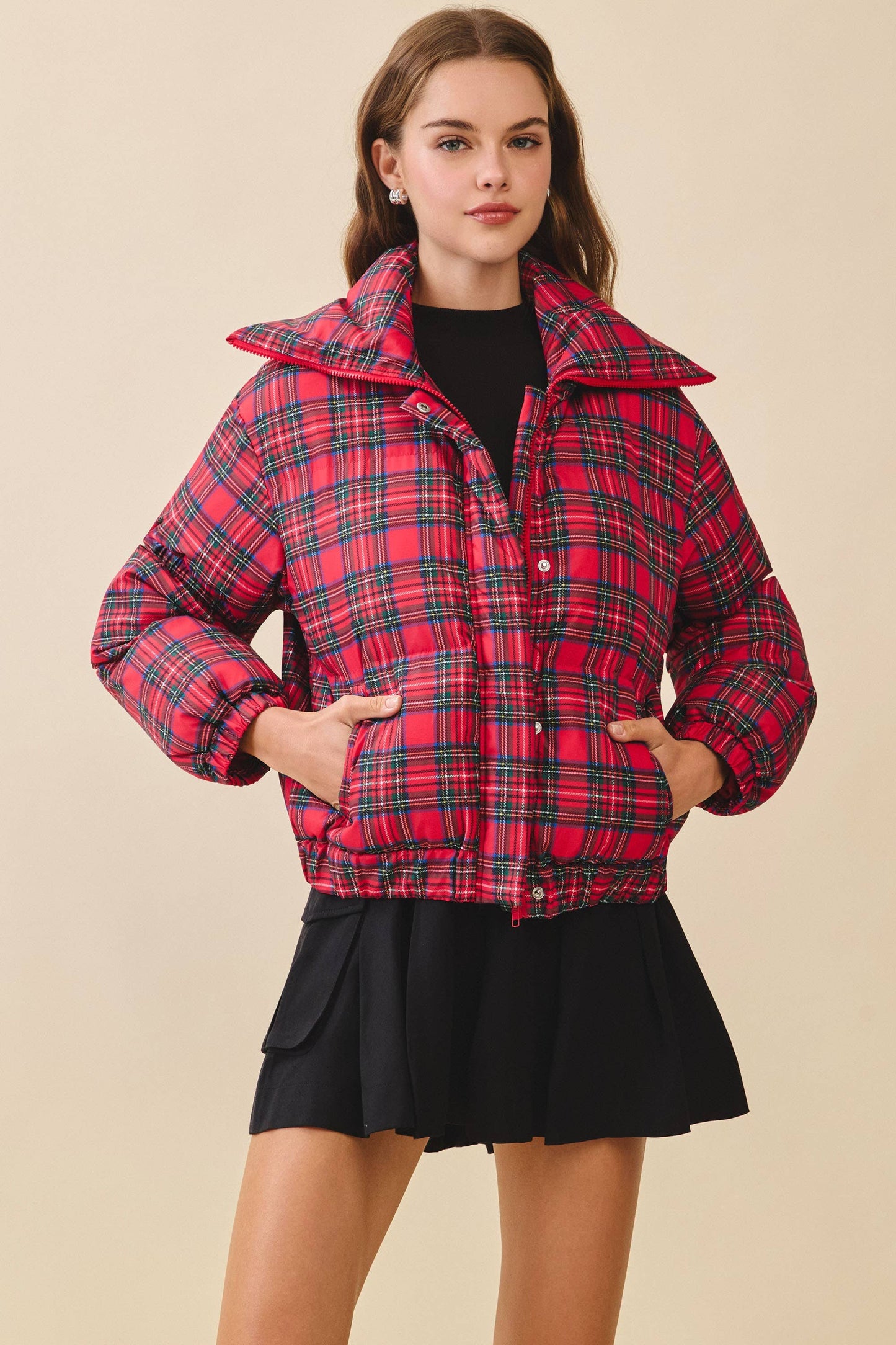Plaid Puffer Jacket
