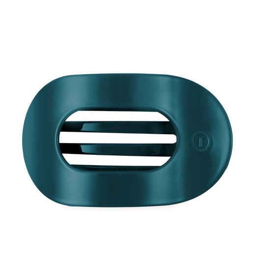 Teal With It Large Flat Round Hair Clip