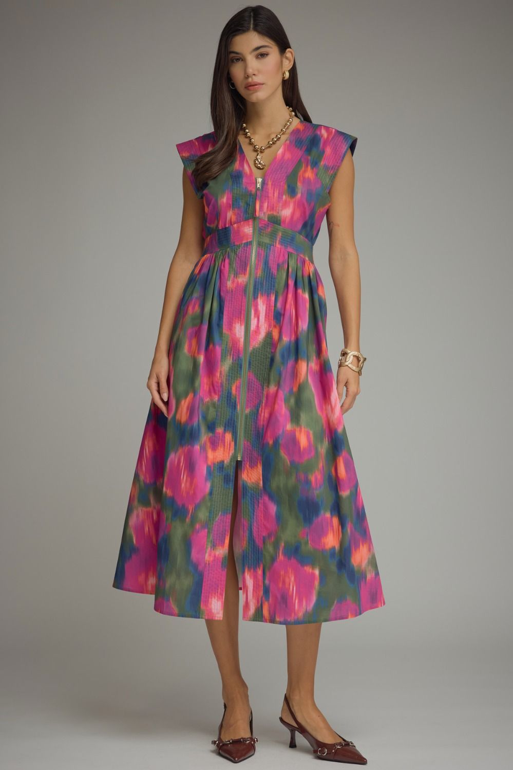 The Faye Midi Dress - Magenta