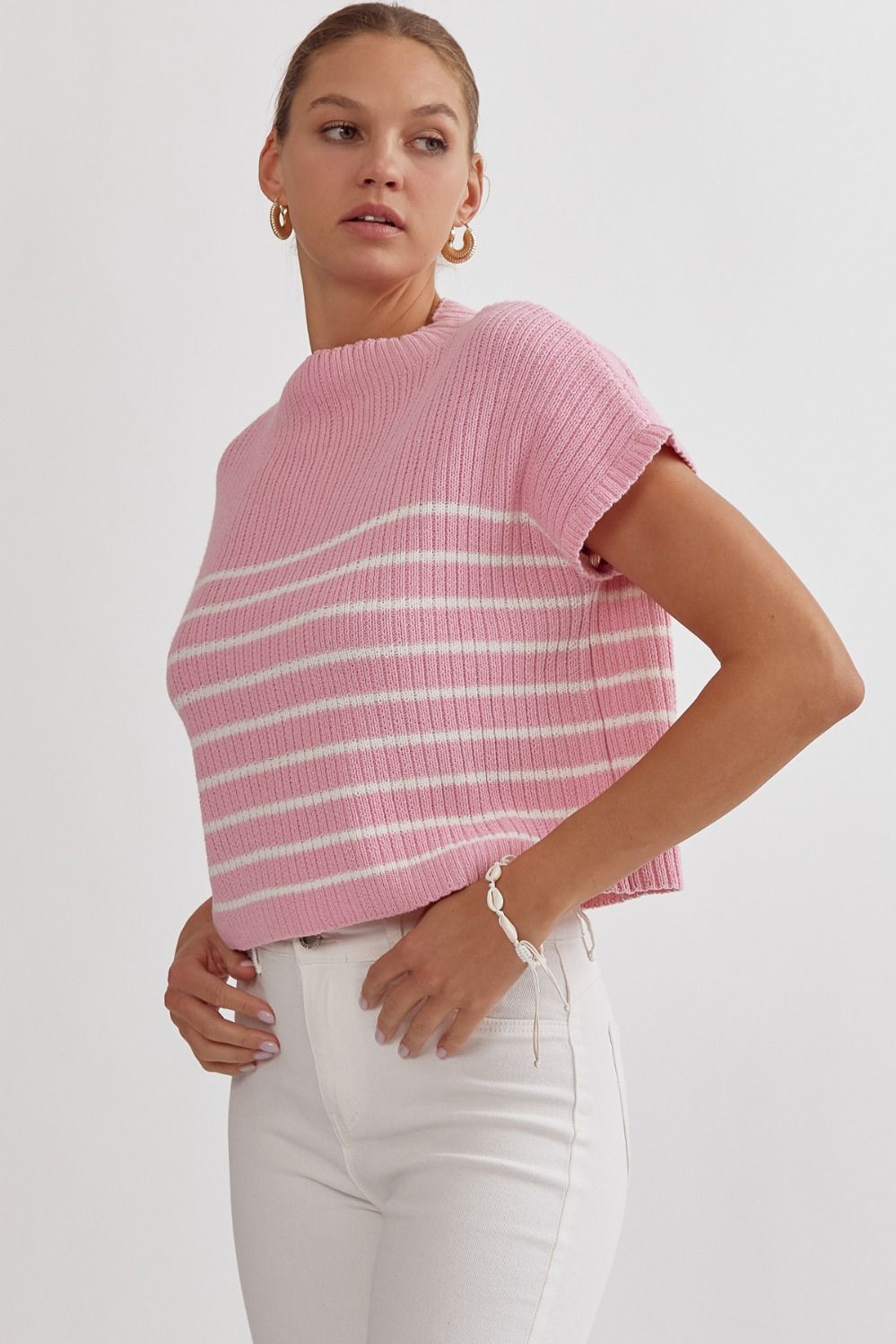 Spring Nautical Sweater - Pink