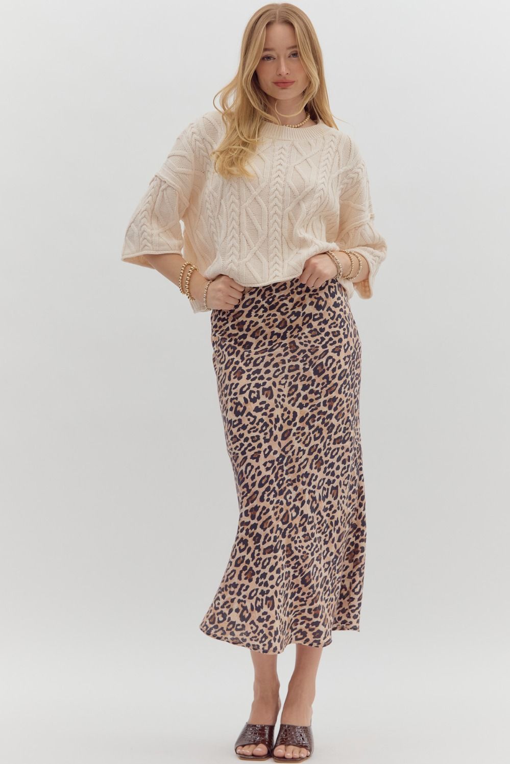 Cable Knit Sweater - Ivory