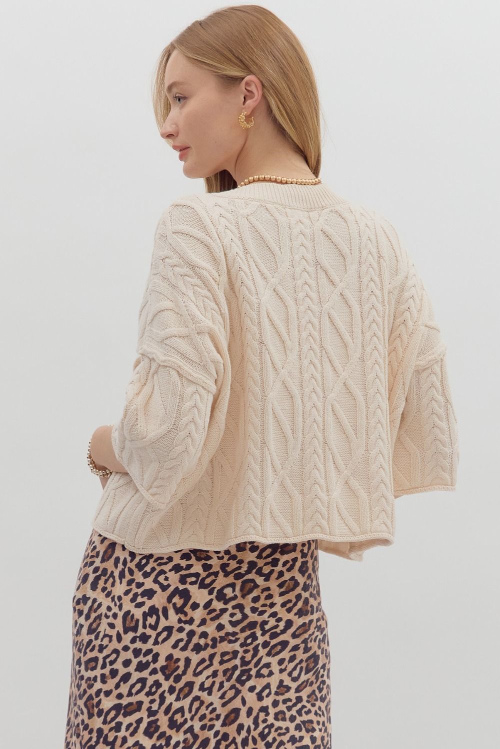 Cable Knit Sweater - Ivory