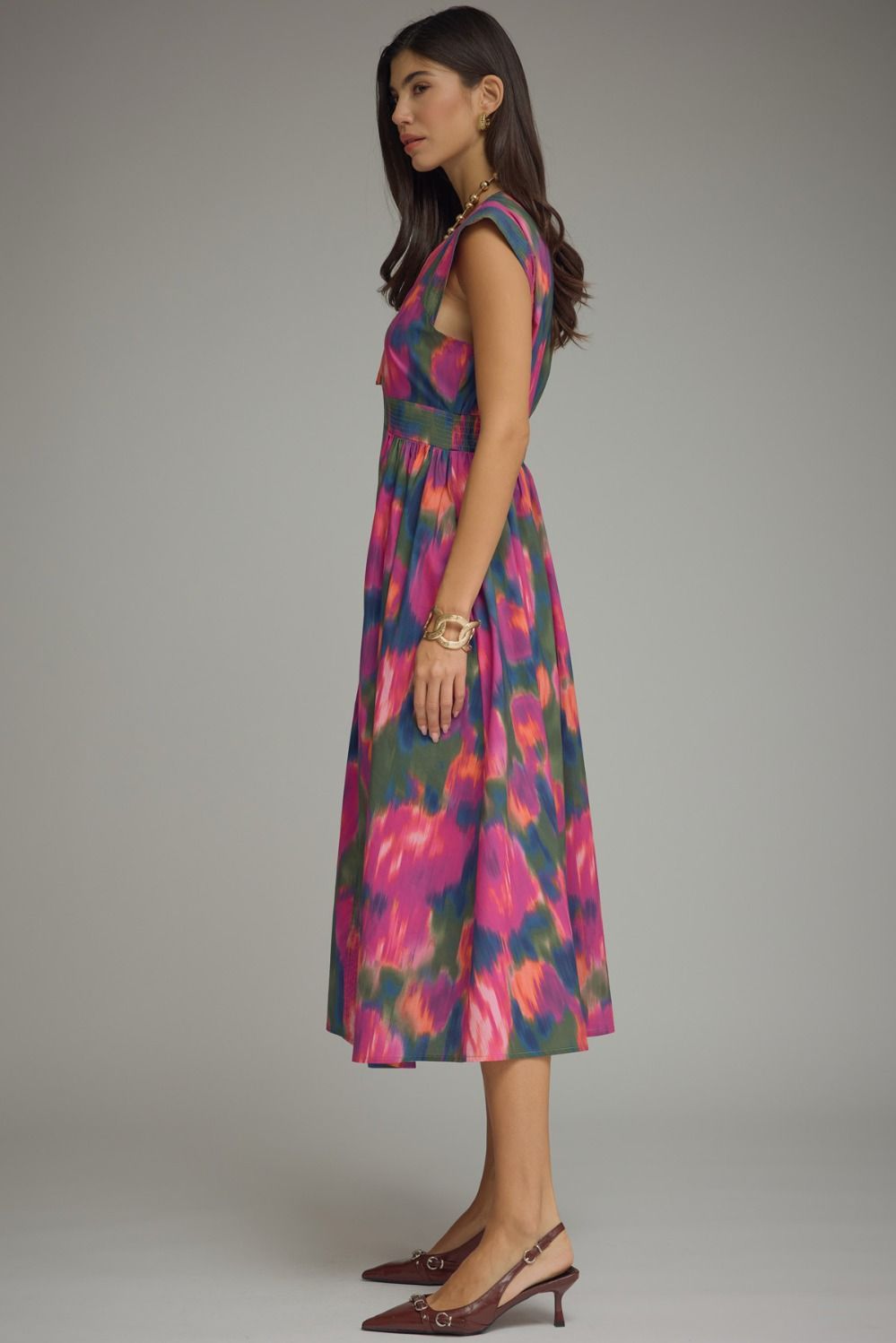 The Faye Midi Dress - Magenta