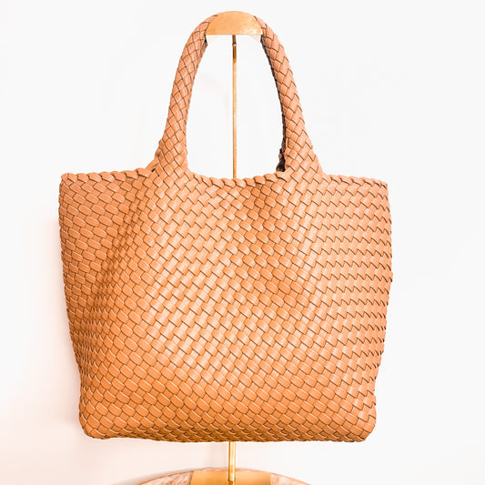 Woven Tote - Taupe -LG