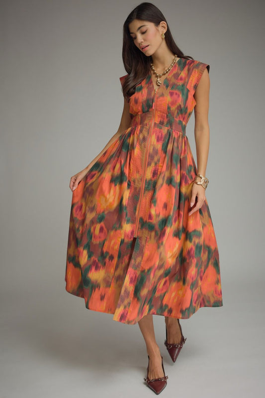 The Faye Midi Dress - Rust