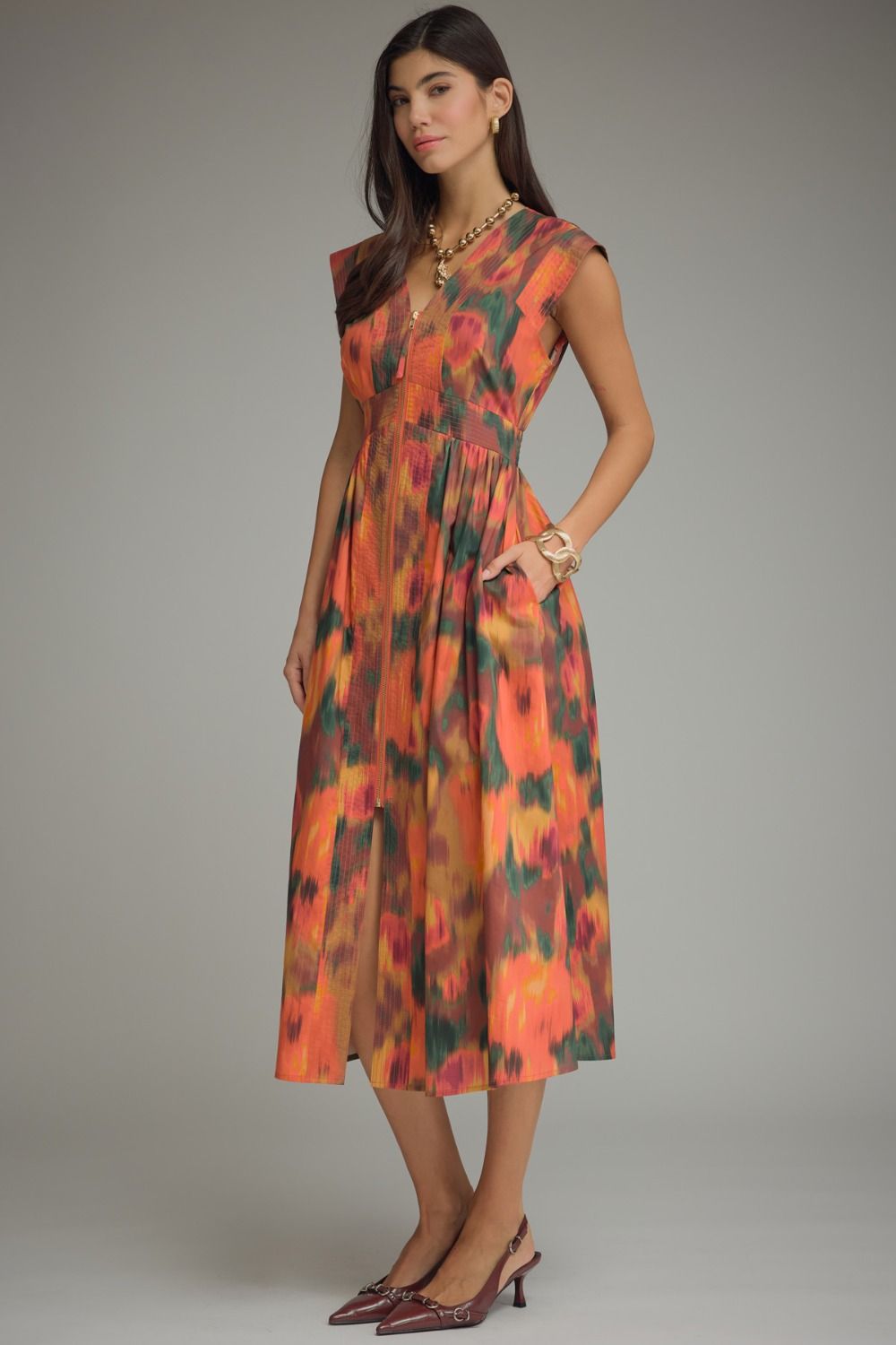 The Faye Midi Dress - Rust