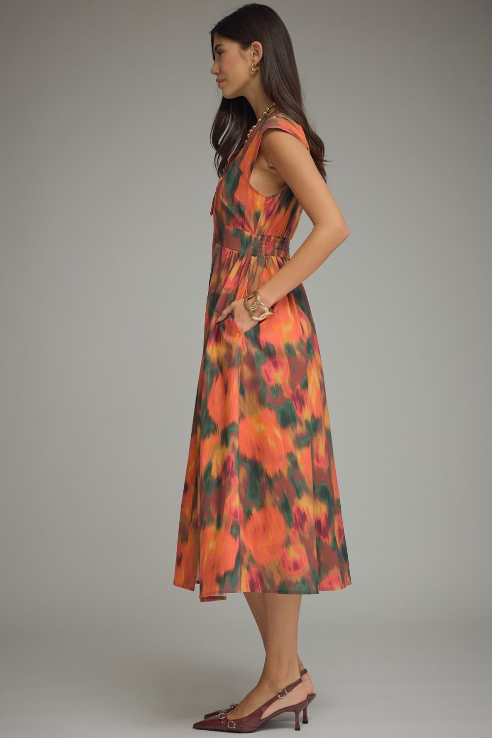 The Faye Midi Dress - Rust