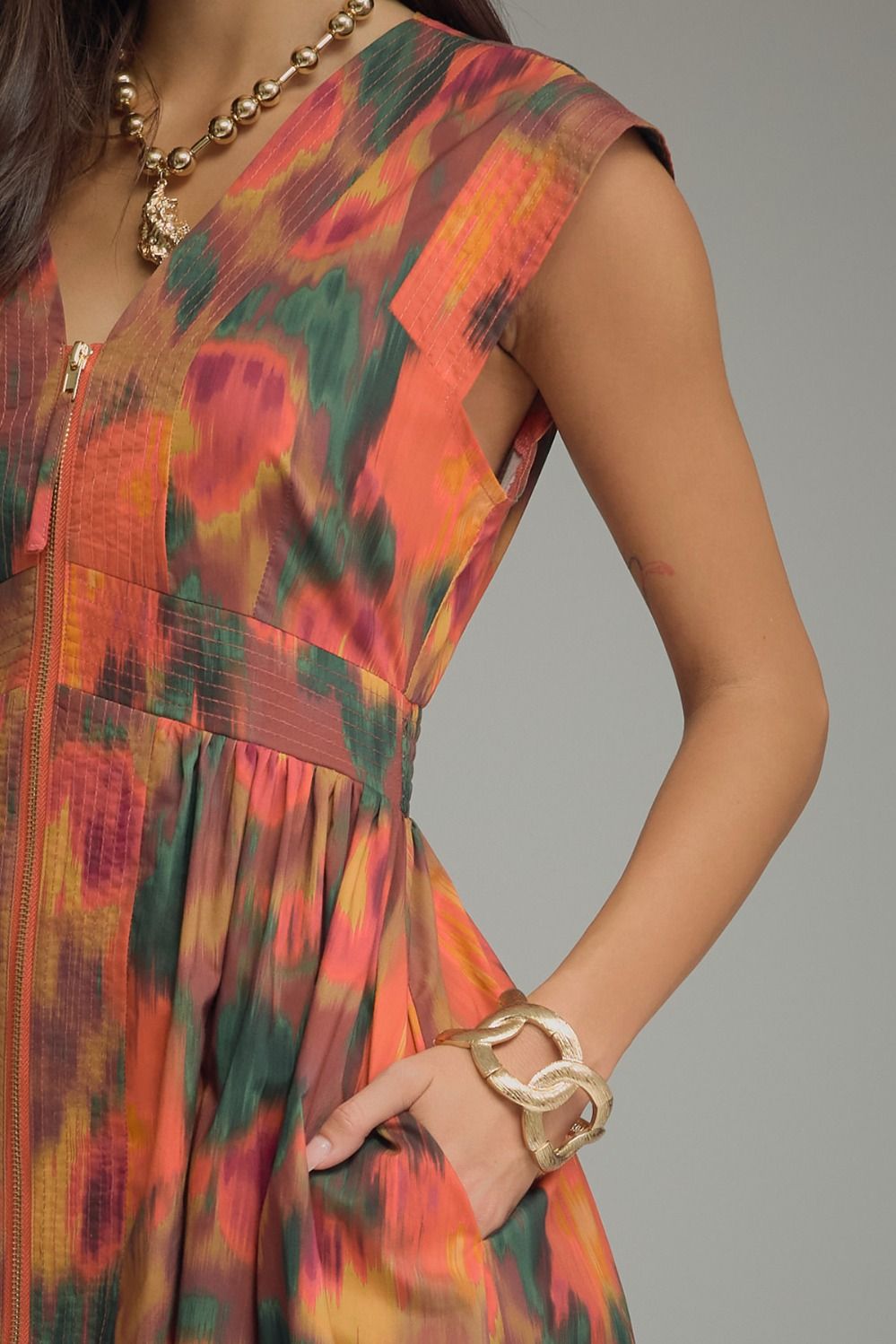 The Faye Midi Dress - Rust