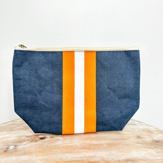 Campus Stripe Cosmetic Bag - Navy