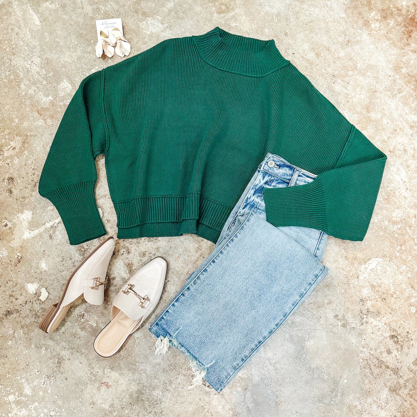Cropped Sweater - Green