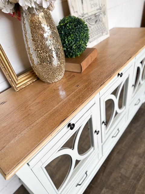 Sea Salt/Natural Mirrored Console - Pickup Only - No Shipping
