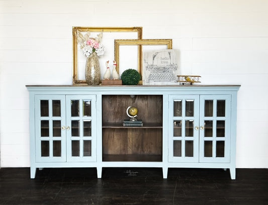 Custom Blue/Walnut Buffet - Pickup only - No Shipping