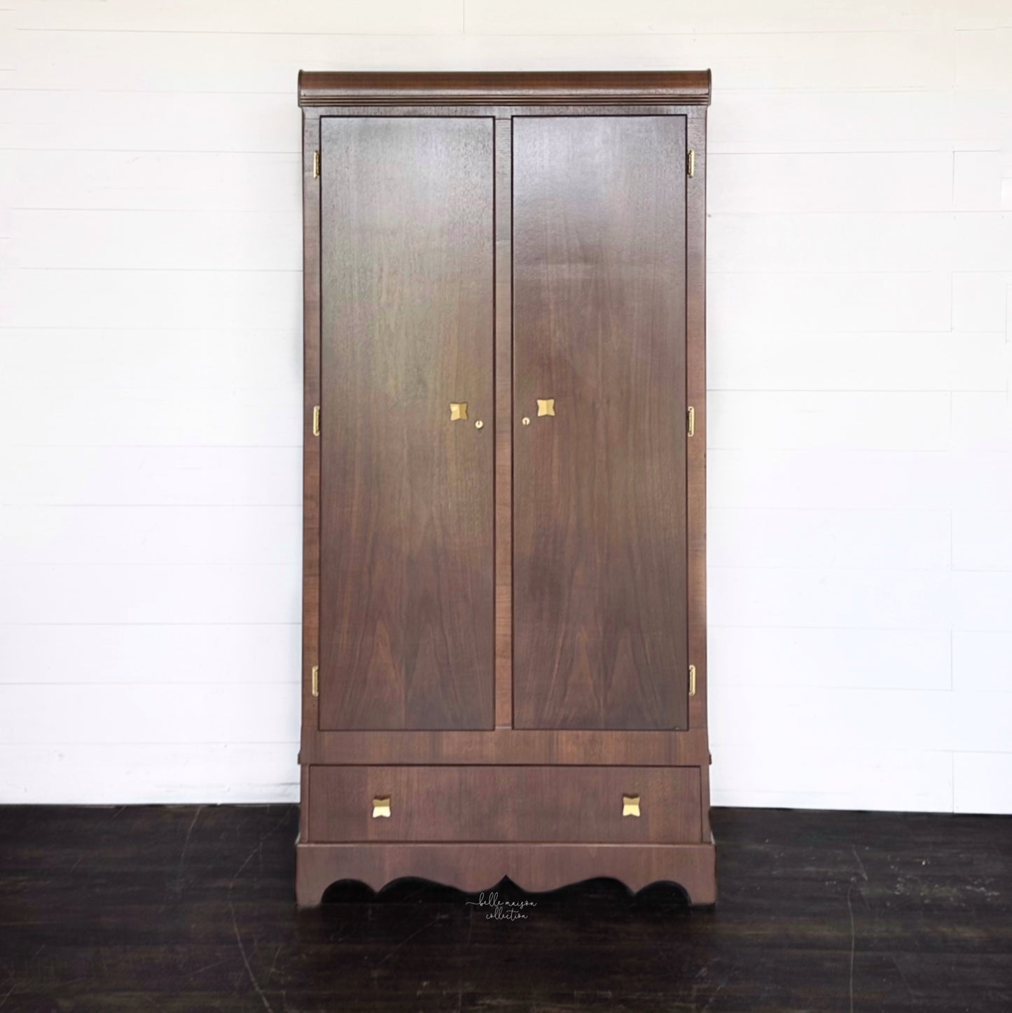 Walnut Stained Armoire - Pickup only - No Shipping