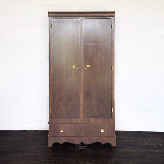 Walnut Stained Armoire - Pickup only - No Shipping