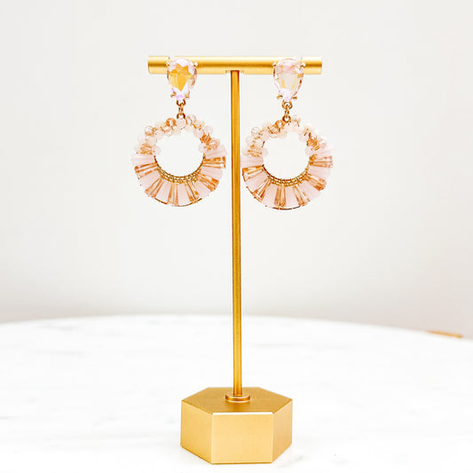 Bead Dangle Earrings - Pink