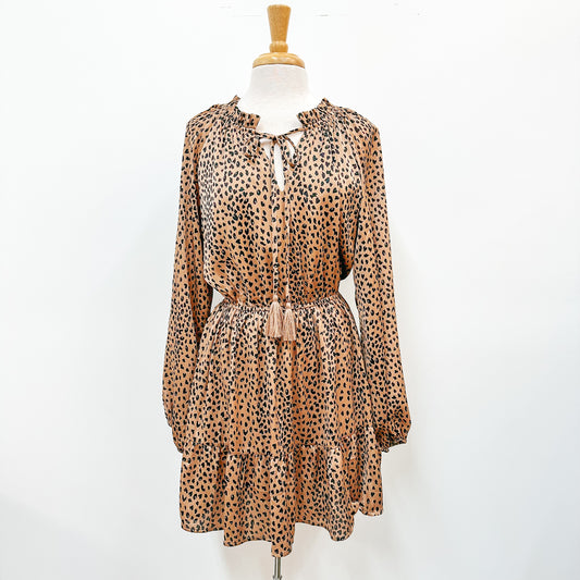 Leopard Print Dress - Camel