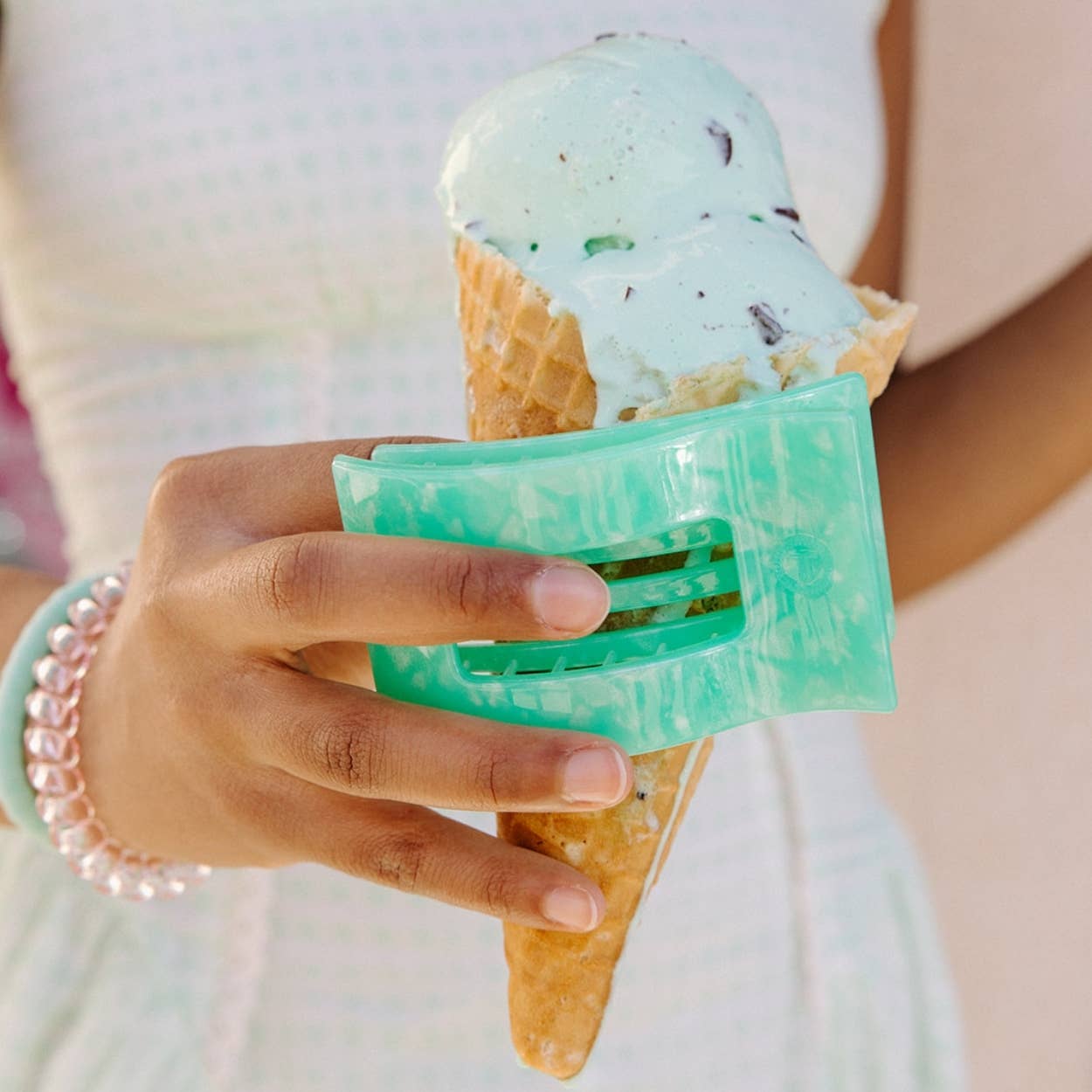 Flat Rectangle Hair Clip | Small | Spring Splash