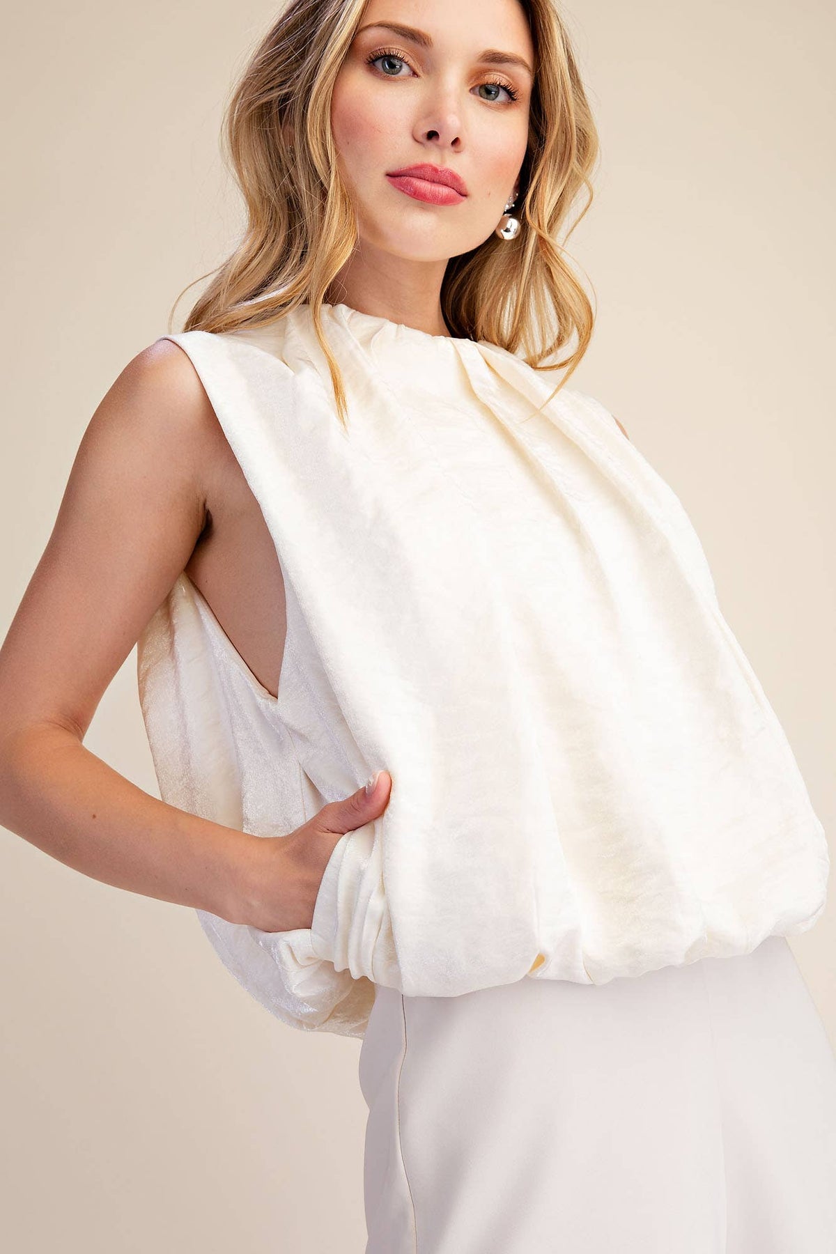 The Becca Balloon Top - Off-White