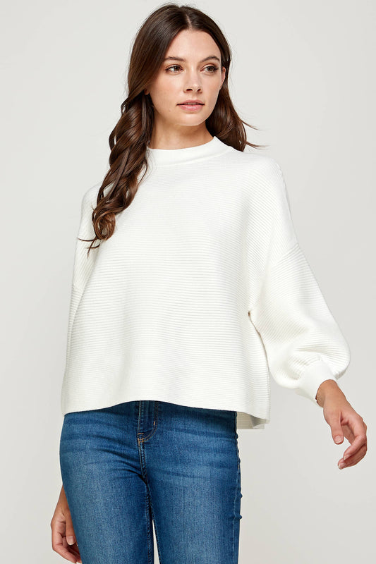 Balloon Sleeve Sweater - Ivory