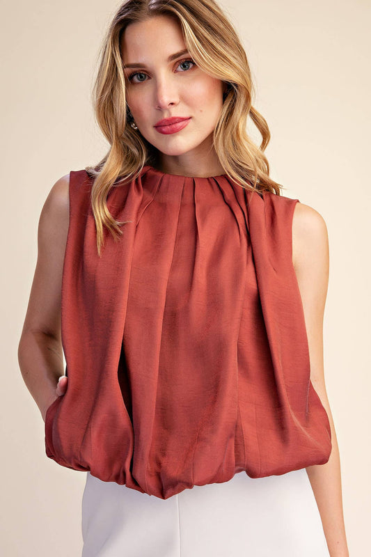 The Becca Balloon Top -  Rust