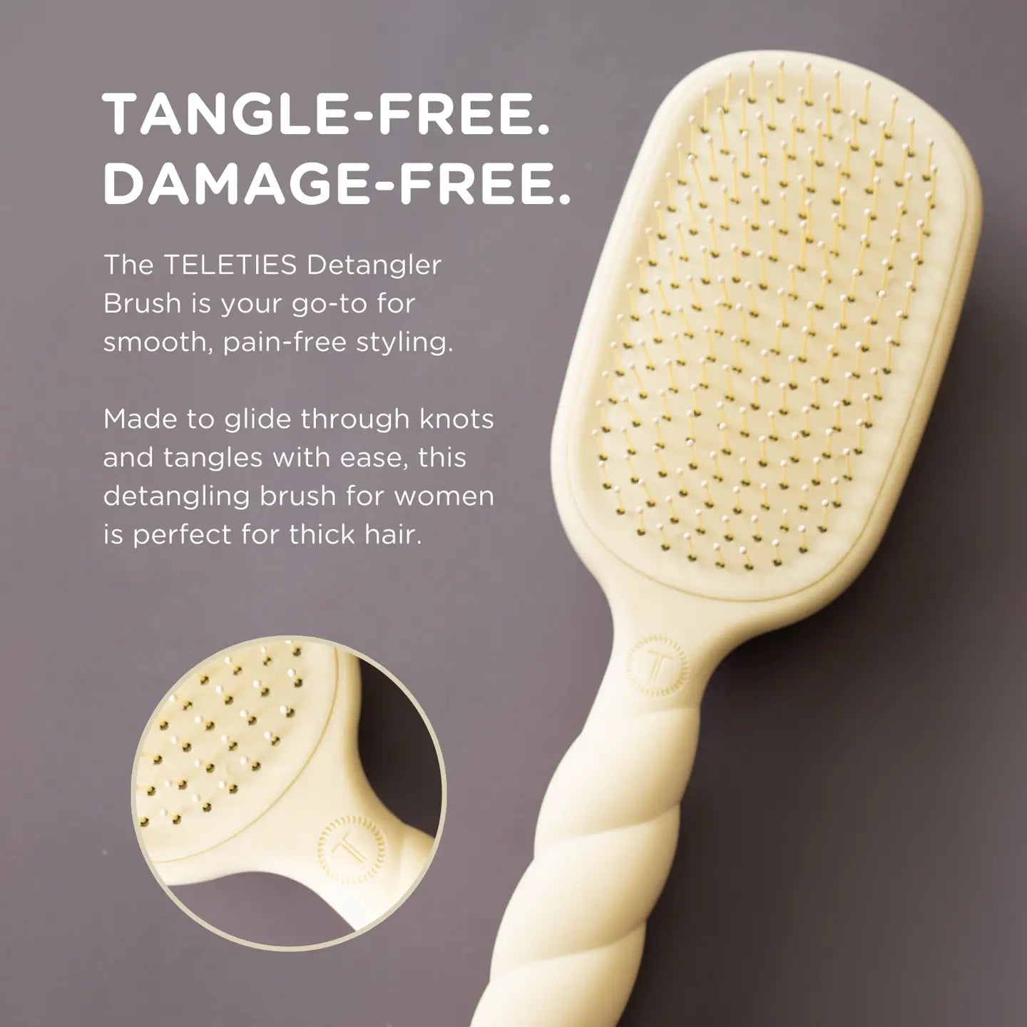 Detangler Hair Brush For Thick Hair - Tan