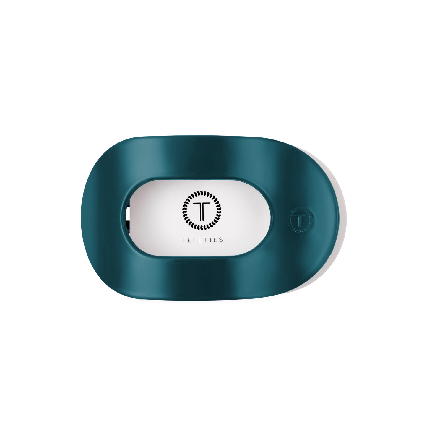Teal With It Medium Flat Round Hair Clip