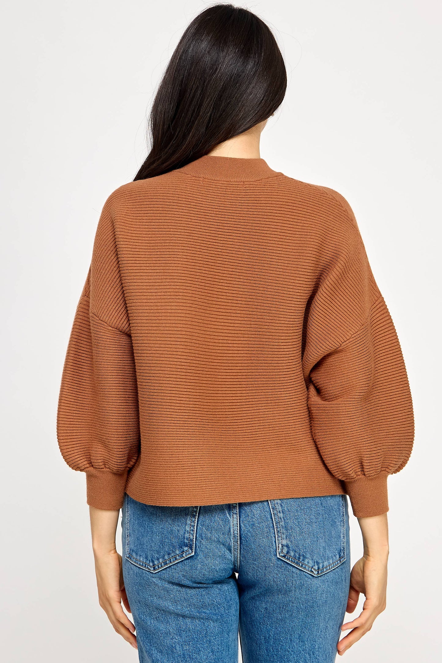 Balloon Sleeve Sweater - Cappuccino