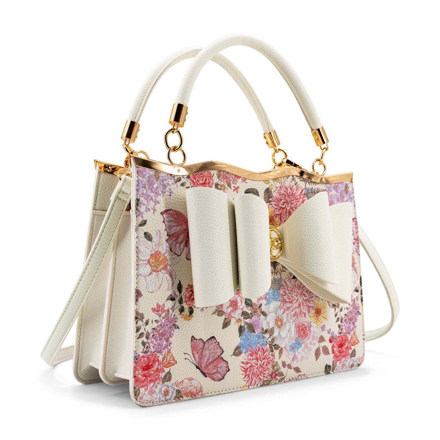 Amelie Floral Bow Bag: Blush