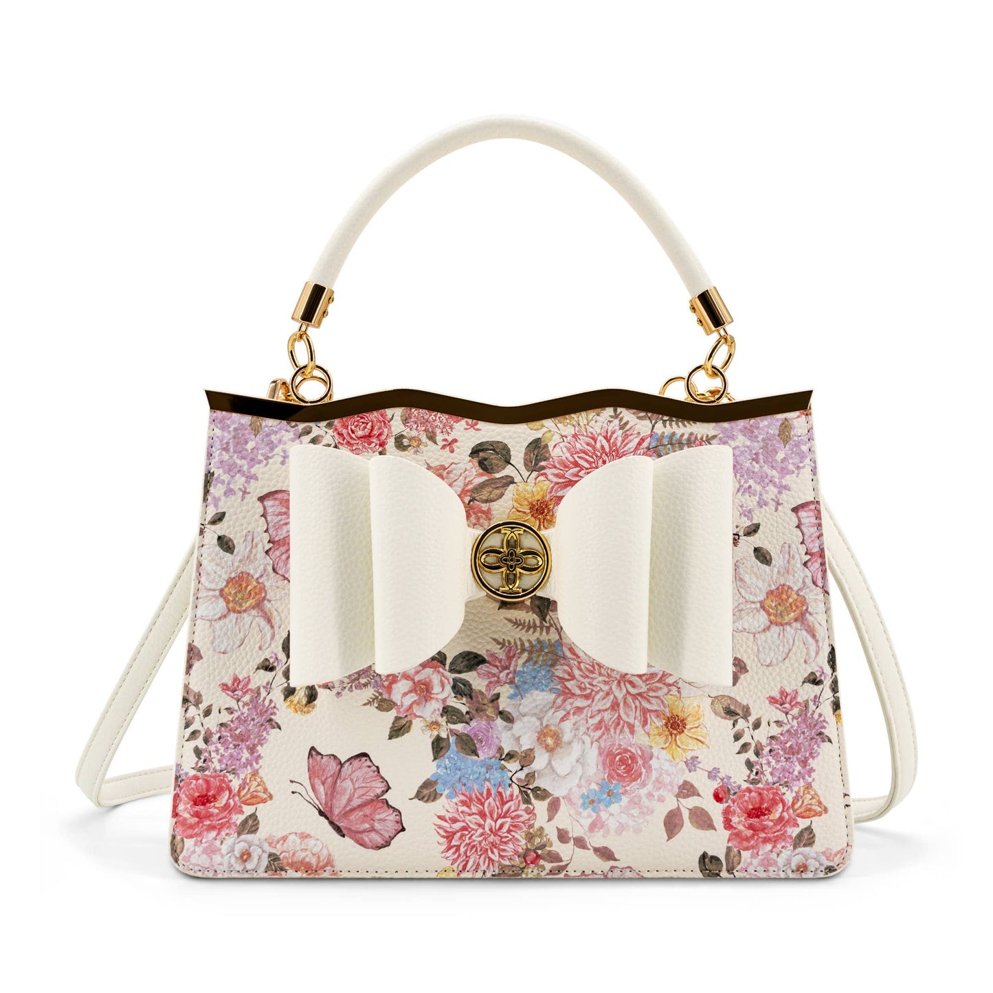 Amelie Floral Bow Bag: Blush